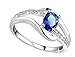 Lady touch Silver Plated Blue Diamond Ring For Girl