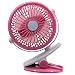Produktbild LIANG USB Clip Ventilator Mini Tischventilator 360° Drehbar mit 3 Geschwindigkeiten für Kinderwagen Auto,Gymnastik,Training Camping,Mini Desk - Rosa