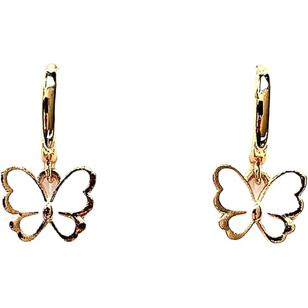 Boucles D'oreilles Pendantes Goutte Avec Papillon, Cristaux Et Ailes En émail Crème - Livraison Gratuite