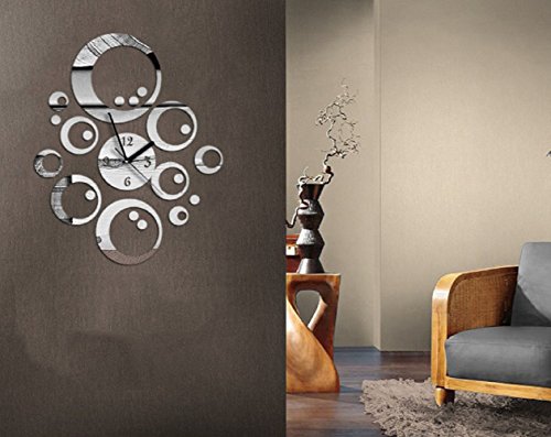 URAQT 3D Modern Wanduhr Acryl, DIY Kreatives Design, Groß Dekoration Uhr Deko Wandtattoo, Öffentliche Plätze Wohnzimmer Büro Studierzimmer - 6