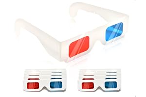 Emezddo 10 par 3D-glasögon, papper stereo glasögon, röda och blå linser, 3D-filmer och resedekoration, används för hemunderhållning skolundervisning vetenskaputställningar