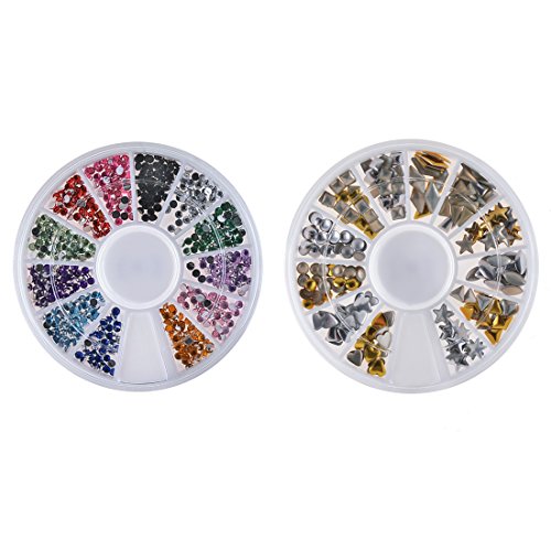 Biutee model 10 wheels Nail Art Strass Set Strass steine Nagel Kunst Dekorationen von 15000 Steinchen Flitter - 7