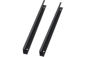 JIAOLUN123 2 Stück Versteckter Schrankgriff Möbelgriffe Schwarz Aluminium Türklinken Modernes Küchengriffe Türgriff Schubladengriff Knöpfe für Kleiderschrank,Schlafzimmer,Badezimmer (Total length 1500mm)