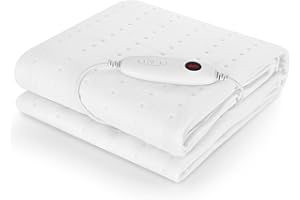 ‎TLGREEN TLGREEN Wärmeunterbett 100W mit 8 Hour Abschaltautomatik, 193 x 91 cm, 6 Temperatursstufen, Abnehmbarem Controller, Maschinenwaschbar Wärmebettunterlage, Matratzenheizung für Einzelbetten Geeignet