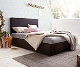 Bett Elexa Schwarz 140 x 200 cm Matratze und Topper...