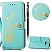 Produktbild Galaxy A5 2017 Handyhülle,Galaxy A5 2017 Hülle,WIWJ PU Cover Case Leder Flip Wallet Schutzhülle Stoßfest Bumper mit Kartenhalter Klappständer Magnetic Case Hülle Premium Schutzhülle Case[Heißprägen Prägung Schmetterlinge Ledertasche] Kreative Muster Design Bookstyle Tasche Flip Brieftasche Case Hülle für Samsung Galaxy A5 2017+1x Touch Stylus Pen-Grasgrün