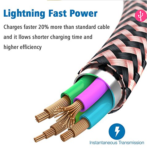 Lightning Kabel BECASO Iphone Ladekabel Datenkabel 5*1.5M für iPhone 7/7 Plus SE 6S/6S Plus/6 Plus, 5S/5C/5S Plus/5 Plus, iPad Air 2, iPad Mini 3(ROSEGOLD) - 5