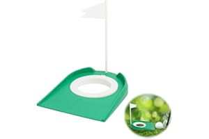 RAYKCE Golf Putting Cup with Flag - Indoor Putting Green Adults Putter Practice, Plastic Golf Simulator Training Aids for Men Women Indoor Outdoor Home Office Yard Lawn Garage Backyard