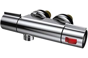 ENKI, Haven, T25, Chrome, Thermostatic Shower Mixer Valve, Solid Brass, Anti-Scald Thermostatic Device, Constant Temperature Control, Modern Design, Easy to Install