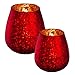 Produktbild Glaswindlicht RED PELOSA - Teelichtglas - innen Bauernsilber - Teelichthalter - rot (10x10 cm)