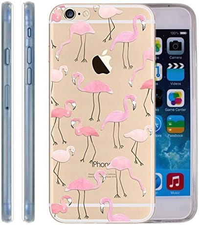 Flamingo iPhone 6 6S case - Cute Bird Pattern Ultra Thin TPU GEL Transparent Clear iPhone 6S 6 Cover Skin 4.7”
