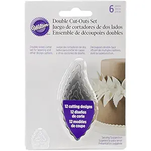 Wilton 417-2585 6-Piece Nesting Fondant Double Sided Cut Out Cutters, Leaf