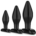 Butt Plug Anal Plug Sex Toys Trainer Kit for Comfortable Long-Term Wear, Sex Toy Pack of 3 Silicone Anal Plugs Training Set with Flared Base Prostate Adult Toys for Women, Men Beginners Advanced Users