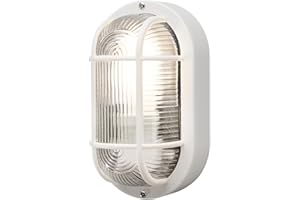 KONSTSMIDE Konst Smide 7650-200 - Aplique Oval de Exterior, Blanco