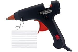 QUINNQUINN Mini Hot Melt Glue Gun,20-Watt Electric Glue Gun Aluminum Nozzle with 10 pcs Melt Glue Sticks Heating DIY Craft Repair Kit