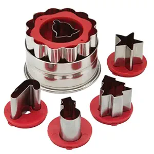 Cake Boss Decorating Tools Holiday Linzer Cookie Cutter Set, Red