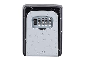 ZHEGE Boite a Clef avec Code Fixée au Mur, Boite a Clefs Securisee Exterieur pour Les Clés de la Maison, Boite à Clé à Combinaison pour Le Bureau, Les Affaires AirBnB, etc. (Gris)