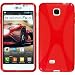 Produktbild PhoneNatic Case für LG Optimus F5 Hülle Silikon rot X-Style + 2 Schutzfolien