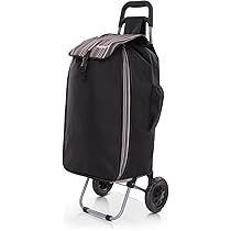 Carrello Spesa Pieghevole Hoppa - 6 Ruote, 74 Litri, Leggero E Resistente, Nero - Foto 5