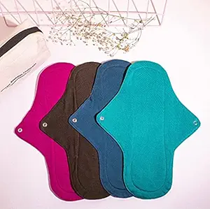 Giocare Reusable Clothpads Maxi - Reusable Cloth Pads - Washable And Reusable - For Heavy Flow - Night Pad - Pack Of 4 Pads.