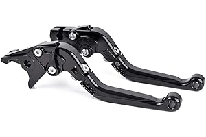 Auzkong Leviers D'embrayage de Frein CNC Pliable et Réglables et Extensibles pour Ducati 1199 Panigale/S/Tricolor 2012-2015, MONSTER 1200/S/R 2014-2019, 749/999/S/R 2003-2006 Noir