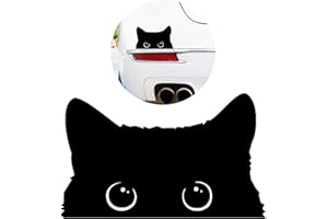 COMFORSO Black Cat Car Stickers,Peeking Cat Sticker,Funny Car Bumper Decal,Waterproof Sneaky Cat Decal,Cartoon Animal Cat Kitten Sticker,Car Accessories Decor Decal for Laptop Window (1, Half-Headed cat)