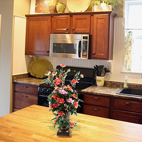 MIHOUNION Künstliche Blumen Rose Bush Bonsai Natürliche Seide Blumen Gestecke Haus Küche Tisch Dekor Hochzeit Regalen Farbkombination Blüten - 5