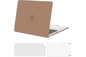 MOSISO Coque Compatible avec MacBook Air M4 M3 M2 13 Pouce A3240 A3113 A2681 2022 2023 2024 2025,Étui Rigide Housse de Protection pour MacBook Air 13,6 &Clavier&Protecteur D'écran,Moka