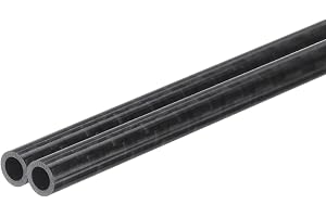 QUARKZMAN 2 st kolfiberrör 4 x 6 x 500 mm rund röryta | Glansig, 3K Pure Carbon Inlindad Stång, för Multikopter RC Flygplan