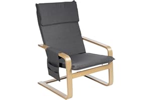 Gremium Poltrona Relax In Tessuto Con Schienale Ergonomico, Seduta Imbottita Sfoderabile, Cuscino Poggiatesta, Struttura in Legno Con Braccioli e Sacca Portaoggetti