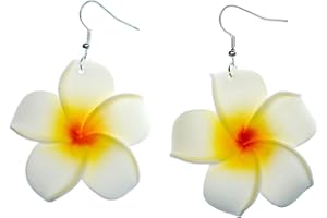 Miniblings Frangipani Orecchini fiore giglio tessuto Hawaii Plumeria Surf - gioielli moda in a mano I orecchini orecchini