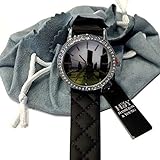 Outlander inspirierte Schottische Standuhr mit Strasssteinen, schwarzes Armband