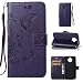 Produktbild Moto G6 Plus Hülle, Anlike Schutzhülle Motorola Moto G5s Plus / Moto G6 Plus (5.5 Zoll) Wallet Tasche [Butterfly geprägte Serie] Handyhülle für Lila