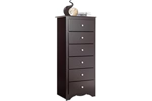 CASART Chest of Drawers, 6 Drawers Wooden Storage Cabinet with Metal Handles, Modern Utility Tall Dresser Chest Floor Sideboard for Bedroom Living Room Hallway (Brown)