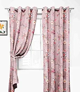 Lush Decor  Premium Polyester Floral Printed Curtains for Window 6 feet Pack of 2 (Chalk Pink)