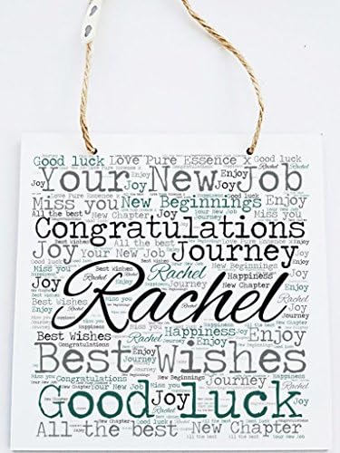 Personalised New Job Hanging Plaque. Good Luck Congratulations. Personalised details required