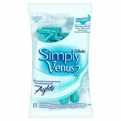 32 x Gillette Simply Venus 2 Moisture Rich Disposable Razors - 4 x 8 Pack