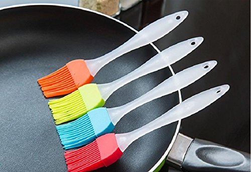 détail (Lot de 4) et pinceau à pâtisserie à pâtisserie en silicone de cuisson en silicone, Pinceaux pour barbecue, Pinceau à Pâtisserie en Silicone, pinceaux pour barbecue badigeonner & Ensemble de pinceau à pâtisserie, pinceau pour Cuisson, Brosse pour Barbecue - Durable, résistant à la chaleur - Passe au lave-vaisselle - Souple et Flexible - Indispensable Cuisine Gadget - Moule Outil et équipement culinaire