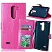Produktbild Nancen LG G3 Stylus / D690 (5,5 Zoll) Lederhülle Neu Style Acht Farbe Weich PU Flip Case Ledertasche / Schutz Etui, Einfach Vintage Kollektion Karten Slot Foto Wallet Hülle Handy Tasche Zubehör