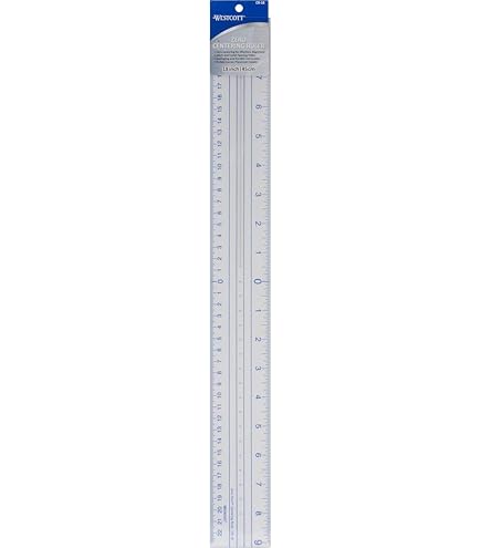 6 Inch See-Through Ruler With Centering Holes - Clear Measuring Tool For Crafts