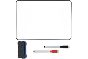 Hiziwimi 1Pcs 30X21cm Weiße Tafel Trocken Abwischbares Mini Whiteboards, A4 Doppelseitige Weiße Tafel mit Schwarzem Rahmen mit 1× Marker und 1× Board Radierer, Whiteboard für Schule, Büro, Haus