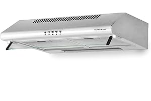 Schneider Campana extractora 60 cm, 400m³/h, Iluminación LED, 3 velocidades, Filtros de Carbon, Inoxidable SCHC6400CX