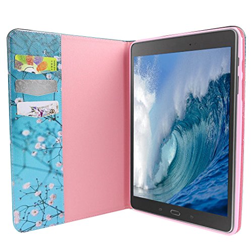 Moon mood® PU Leder Schutzhülle für Samsung Galaxy Tab A 9.7 T550(9.7 Zoll) mit TPU Rücken Bunte Malerei Standfunktion 3 Karten-Slot Flipcase - 3