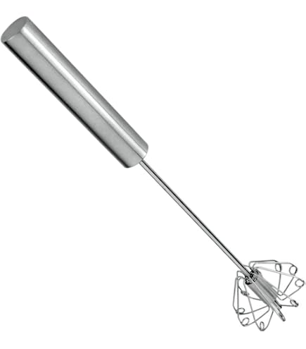 Fouet Semi-Automatique En Acier Inoxydable - Fouet Rotatif à Pousser, Pour Battre Œufs, Pâtes, Sauces - Sans Électricité - 4