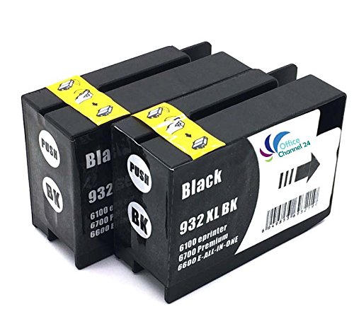2x Druckerpatronen kompatibel zu HP 932 schwarz hp 932xl für HP Officejet 6100 eprinter , 6600 E-ALL-IN-ONE ,6700 Premium,HP Officejet 7110 ,7610, 7612 Wide Format ePrinter