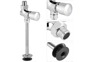 VIFERR Valvola di Scarico per Orinatoio, 1/2 Pollice Valvola di Scarico Della Toilette in Lega di Zinco Orinatoio Valvola di Lavaggio Ritardo Manuale Arresto Automatico per Bagno WC