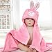 DINGANG Kids Baby Bath Towels Cute Bunny Hooded Ultra-soft Flannel Bathing Wrap Blanket,0-6 Years Old