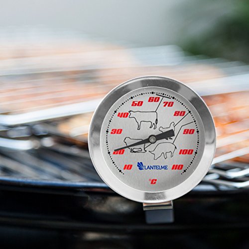 Lantelme Edelstahl Bimetall Einstich – Braten – Fleisch Thermometer . Analog Temperaturanzeige bis 112 °C Analog 2548 - 2