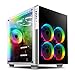 Produktbild snidees AI Crystal Cube V2 Gehärtetes Glas mit 2 Kammern EATX/ATX PC Gaming Gehäuse mit 5 RGB Lüftern / 2 RGB LED Strips AR2-Version - Weiß AI-CL-Cube-W-AR2