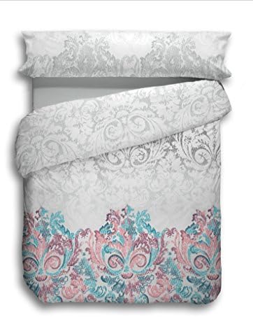 stilia – Set of 3 Pieces of Duvet Cover. modern Cama 90 (160x240) Grey / Turquoise